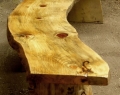 Large rustic austrian pine bench top view