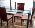 Steel and Glass Dining Table